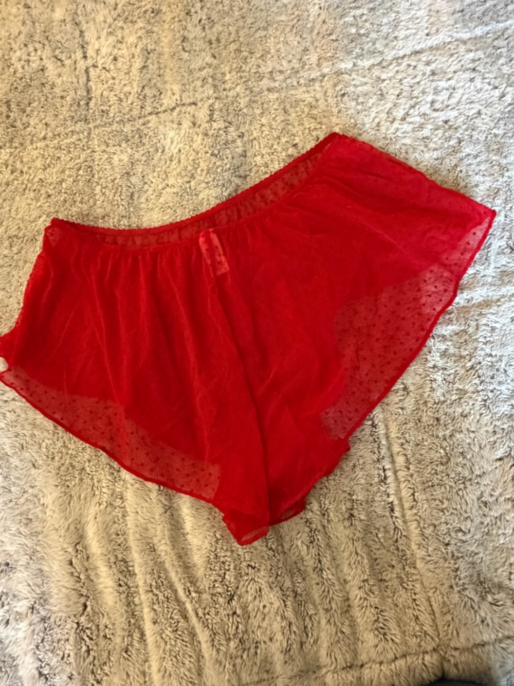 Victoria’s Secret Ruffle Red Polka Dot Sleep Shorts - Women's Intimates size L